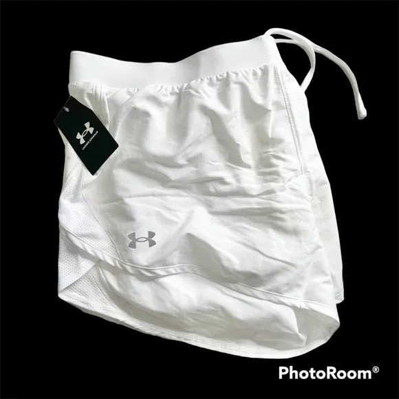 SOLD‼️ NWT Under Armour Fly-By 2.0 Training Shorts White Logo - Picture 9 of 9